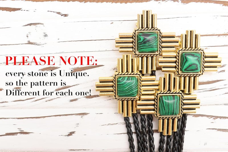 Wentur Stone Bolo Ties for Men Western - Vintage Cowboy Bolo Tie for Women Western Costume Accessories - Image 5